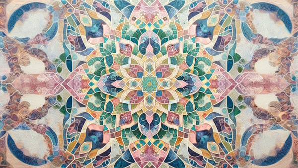 طرح هندسی ایرانی با رنگ های پاستلی