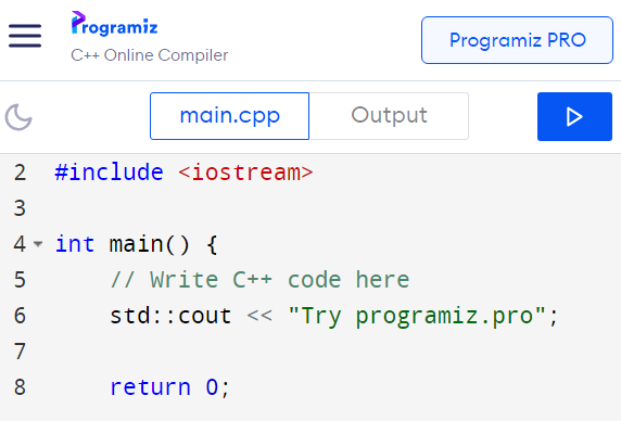 کامپایلر آنلاین زبان برنامه نویسی C++‎