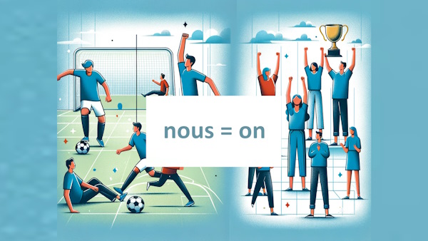 فوتبالیست ها برای نشان دادن کاربرد on به معنی nous در زبان فرانسه