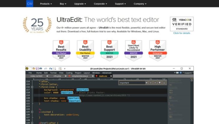 ویرایشگر کد UltraEdit - بهترین IDE برای PHP
