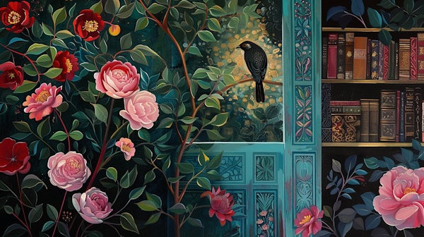 پرنده ای سیاه در کتابخانه ایرانی