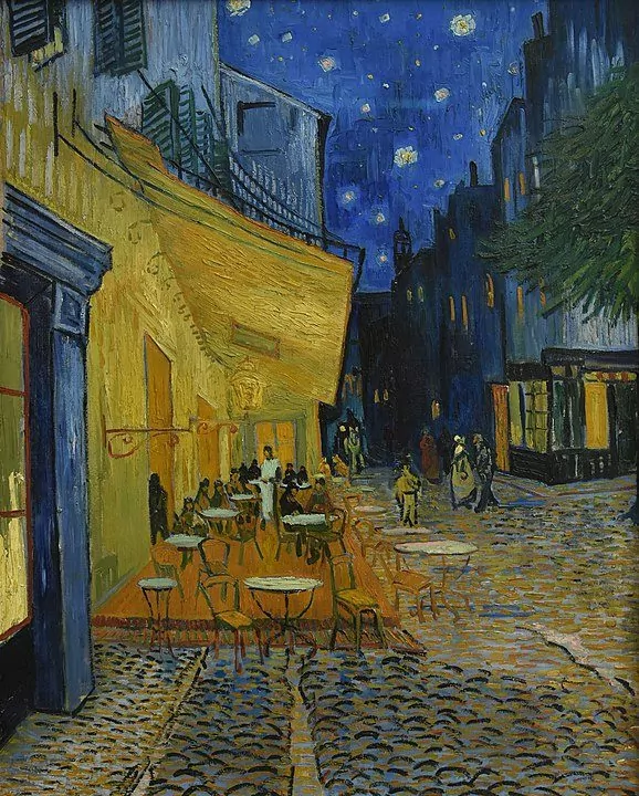 نقاشی تراس کافه در شب از van gogh