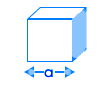 یک مکعب آبی به ضلع a