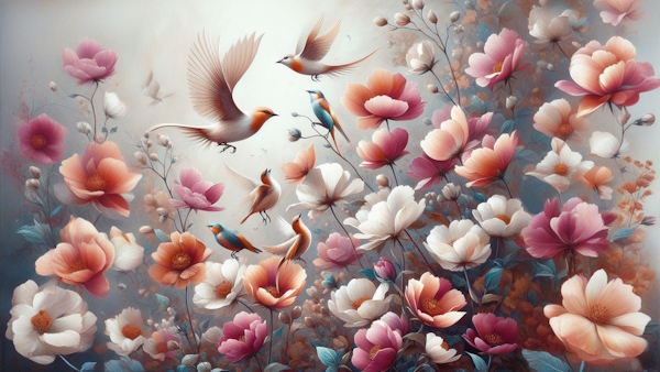 پرنده های کوچک در میان گل های ایرانی-انواع ضمیر در فارسی
