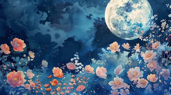ماه در دشتی از گل