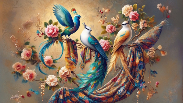 پرنده ها و فرش های زیبای ایرانی