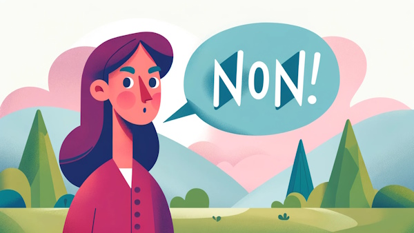 دختری که می‌گوید NON به زبان فرانسه