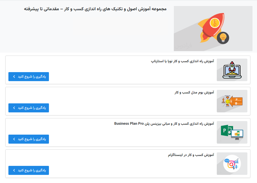 مجموعه فیلم های راه اندازی کسب و کار فرادرس