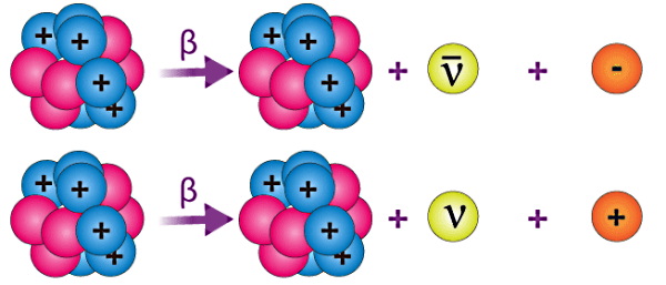 دو هسته به ذراتی تبدیل شده‌اند.