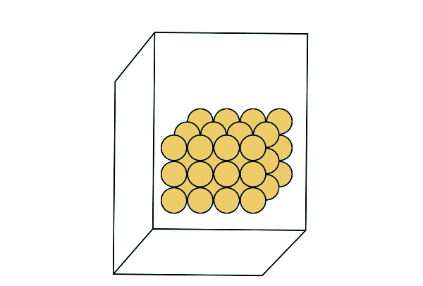 ذرات گرد زرد رنگ نزدیک به هم داخل جعبه