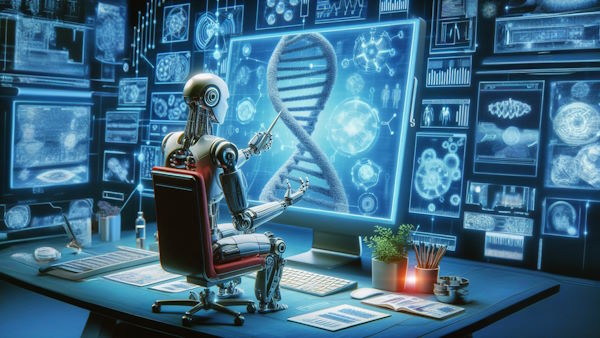 ربات هوش مصنوعی در حال طراحی DNA با کامپیوتر است