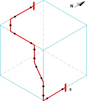 مثال نقشه ایزومتریک پایپینگ با خطوط دارای آفست