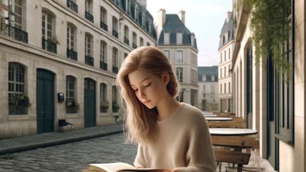 دختری در حال یادگیر کاربرد du در فرانسه