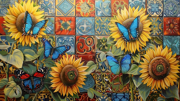 پروانه های ایرانی روی گلهای آفتابگردان