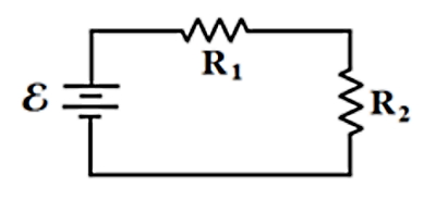مداری متشکل از دو مقاومت و یک منبع نیرو محرکه