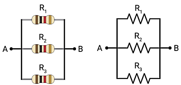 اتصال سه رزیستور رنگی در یک مدار