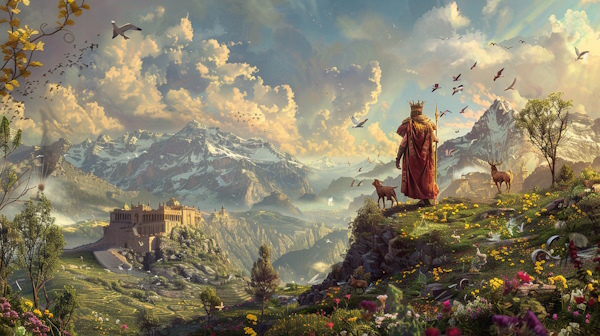 پادشاهی اسطوره ای ایستاده بر روی کوه