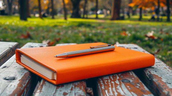 تصویر یک دفترچه نارنجی