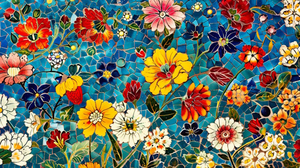 کاشی ایرانی با طرح گلهای رنگارنگ-وند چیست