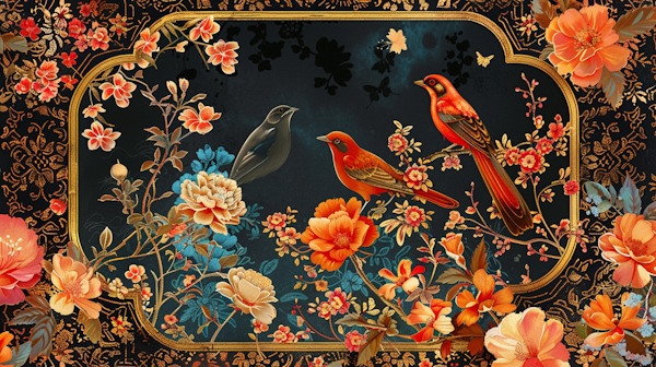 چند پرنده ایرانی در میان گل ها - تشبیه چیست