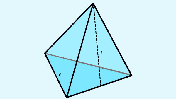 هرم با قاعده مثلث متساوی الاضلاع - مثال مساحت جانبی هرم