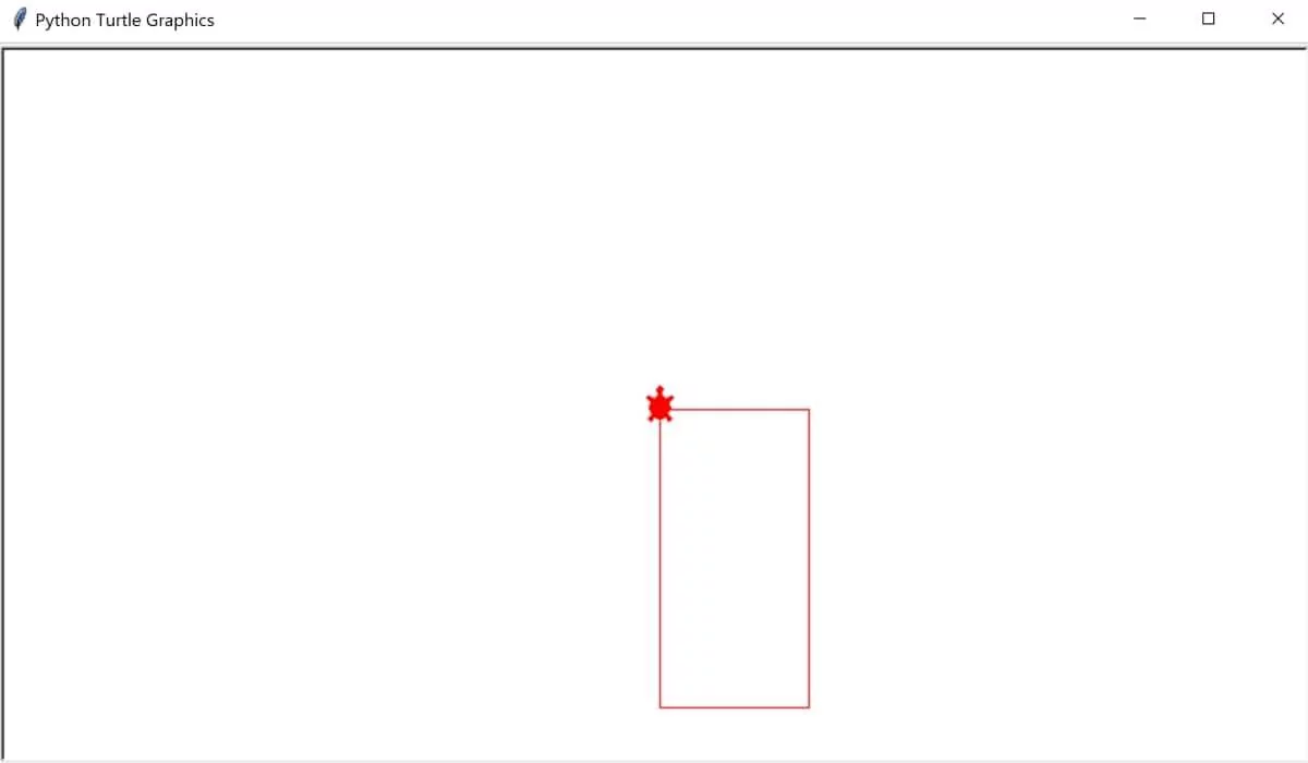 مستطیل رسم شده توسط turtle - کد رسم شکل در پایتون