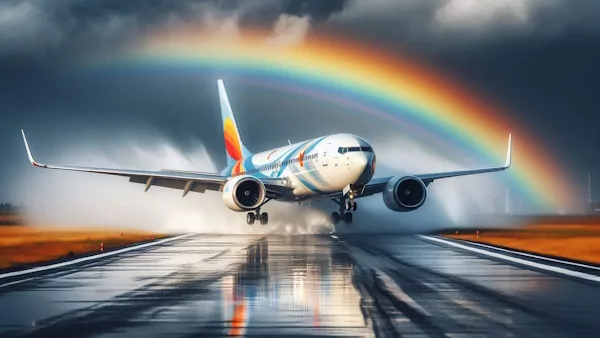 یک هواپیمای فرانسوی در حال برخاستن از فرودگاه