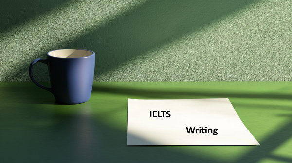 تصویر برگه امتحان روی میز که درباره IELTS است