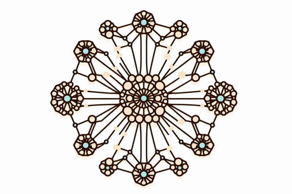 شبکه عصبی با گره های بهم متصل که چند خوشه را تشکیل می دهند