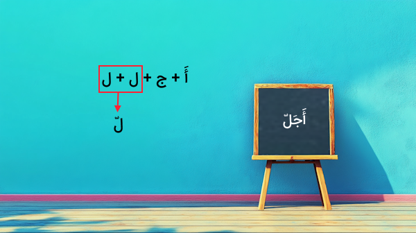 تخته سیاهی که ساختار دستوری زبان عربی را نشان می دهد