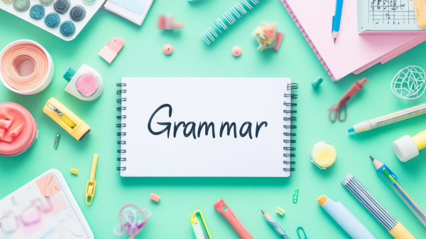 تصویر برگه کاغذی که روی آن نوشته شده Grammar