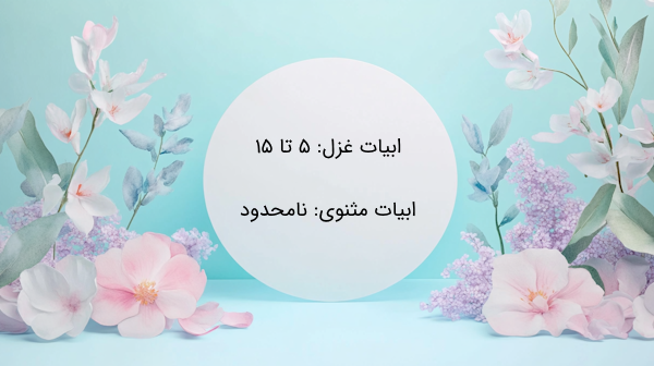 تعداد بیت غزل و مثنوی