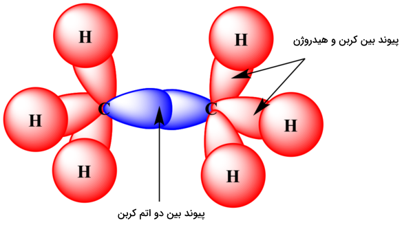 پیوند بین دو کربن در مولکول اتان