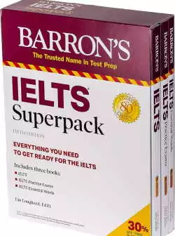 تصوبر جلد کتاب Barrons Superpack book for IELTS