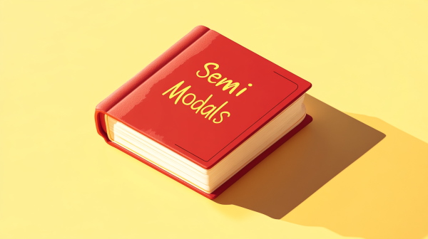 کتابی قرمز با تیتر «Semi Modals»