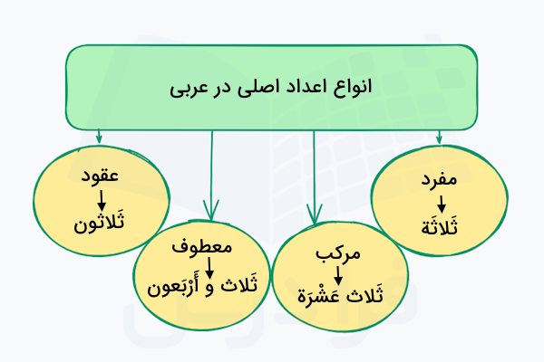 انواع اعداد اصلی در عربی