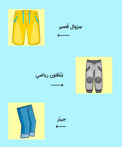 انواع شلوار در عربی