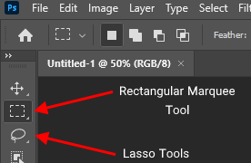 ابزارهای Rectangular Marquee Tool و Lasso Tools در فتوشاپ