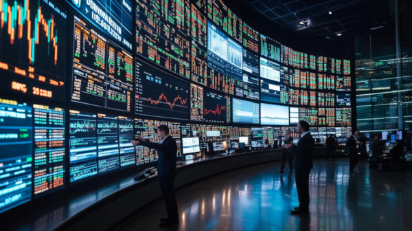 تصویر تریدرها در سالن های بازار جهانی