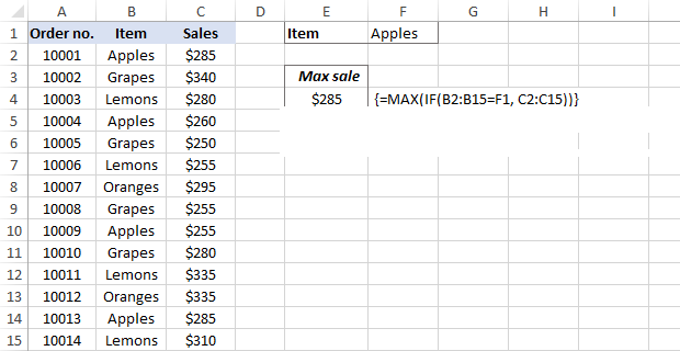 تابع maxif شرطی-maximum-value