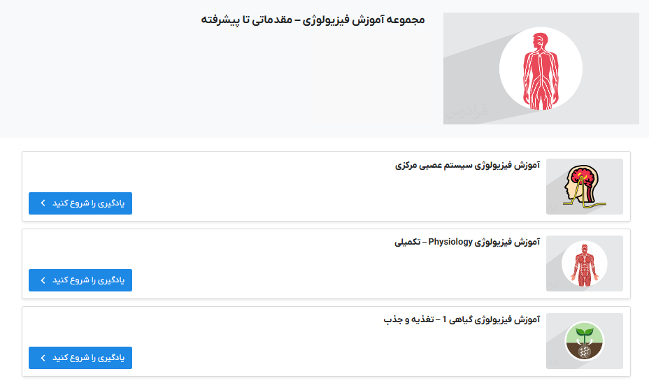 صفحه مجموعه فیلم های آموزش فیزیولوژی – مقدماتی تا پیشرفته فرادرس