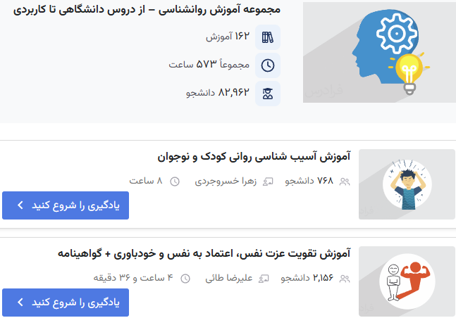 مجموعه آموزش روانشناسی در فرادرس