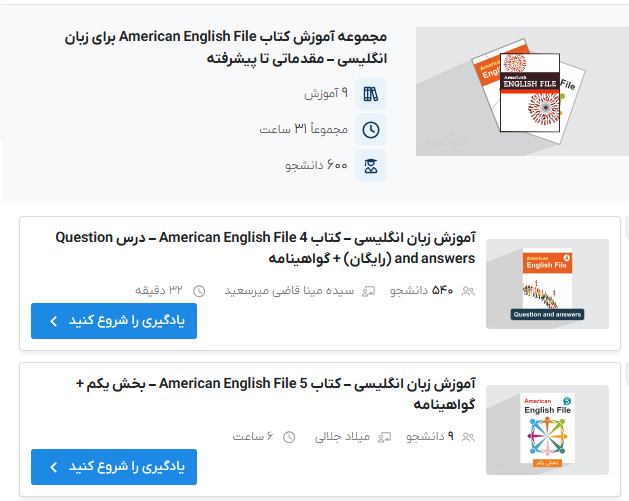 تصویر آموزش کتاب‌‌های American English File در فرادرس