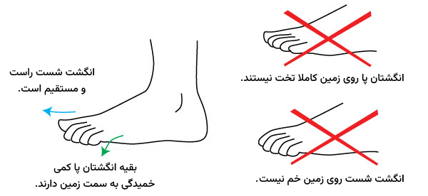 نحوه قرارگیری انگشتان پا در طراحی صحیح آناتومی