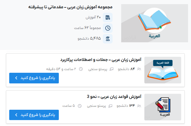 مجموعه فیلم های آموزش زبان عربی مقدماتی تا پیشرفته فرادرس