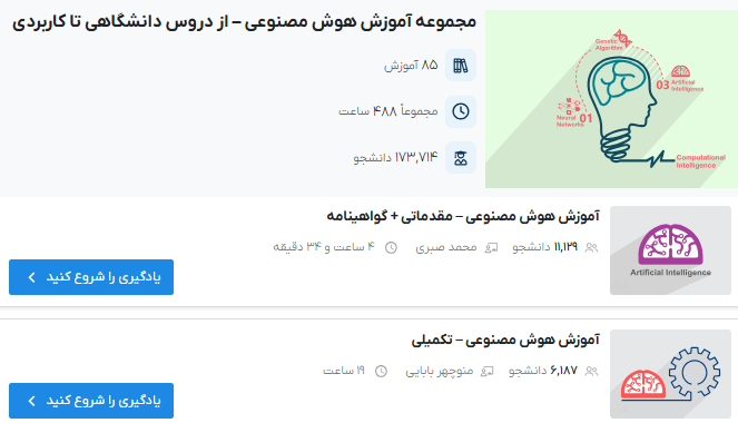 مجموعه آموزش هوش مصنوعی – از دروس دانشگاهی تا کاربردی