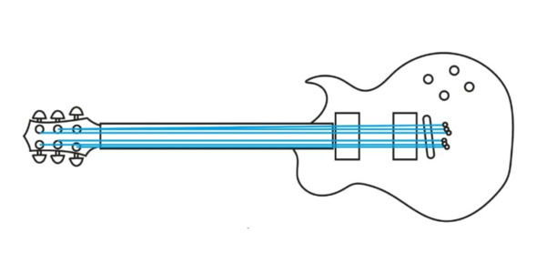رسم سیم های گیتار