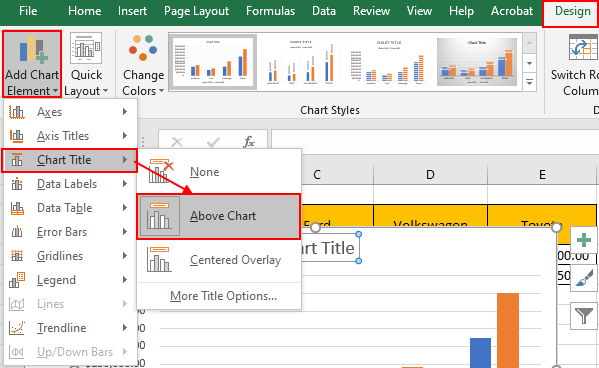 تغییر عنوان چارت-column-chart