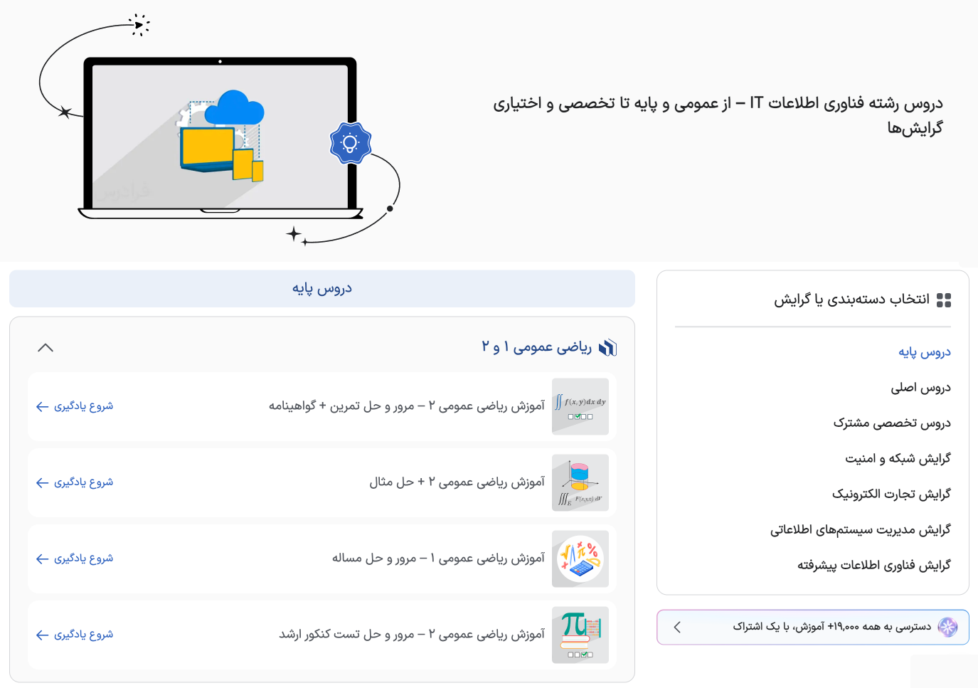 مجموعه معرفی دروس رشته آی تی فرادرس