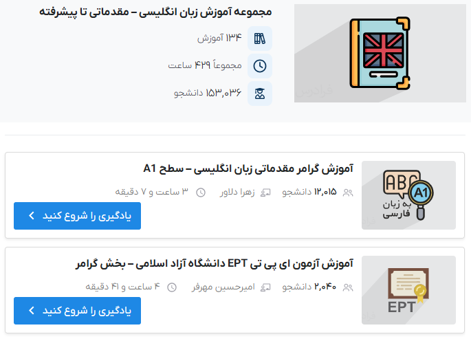 مجموعه فیلم‌های آموزش زبان انگلیسی فرادرس